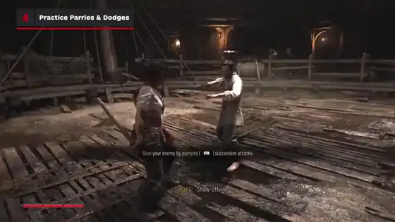 Resonance: A Plague Tale Legacy — Sophia parries a yellow telegraph in melee