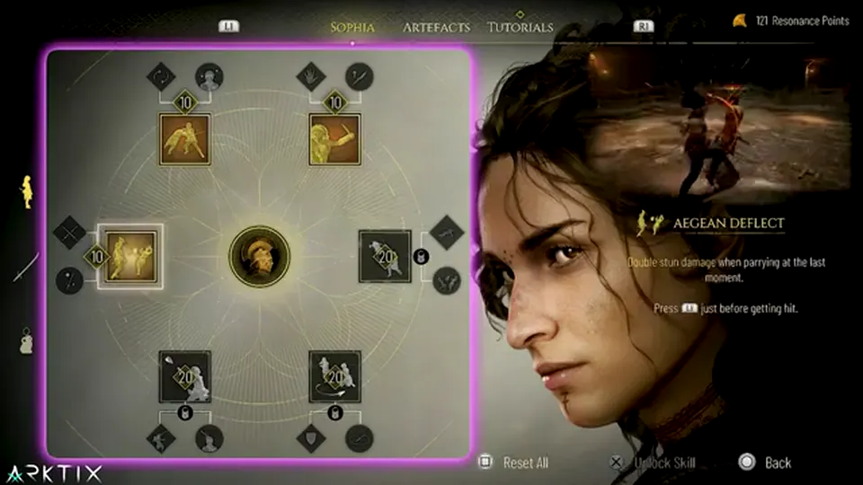 Resonance: A Plague Tale Legacy — skill cost climb / Skills menu